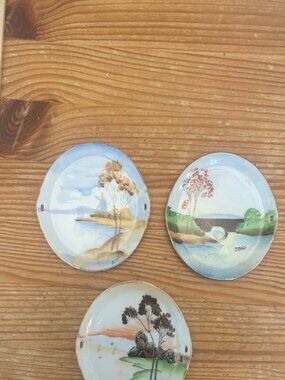 Set 3 Ardalt Occupied Japan Hand Painted Wall Decor Miniature Porcelain Plates